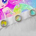thumbnail image 4 of Feelyou Rainbow Galaxy Kawaii Mermaid Tail Black Out Curtains for Girls, Sparkle Star Marine Fairy Curtains Pack of 2 (42x63 Each), Pink Blue, 4 of 6