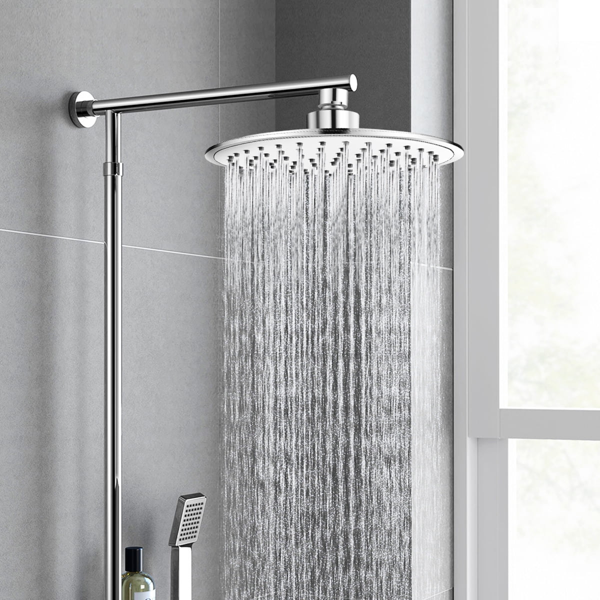 Stoneway 8" Rainfall Shower Head High Pressure Large ABS Polish Chrome