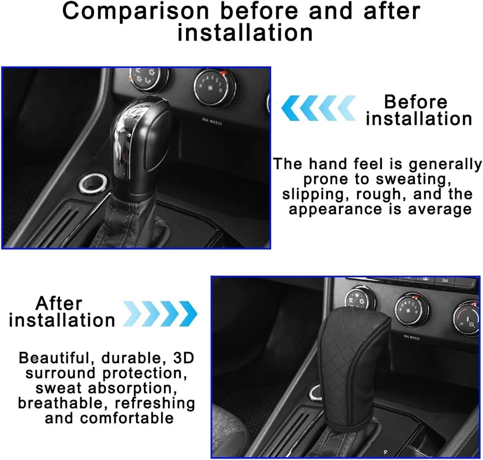 Car Gear Protective Cover Pu Leather Universal Shift Cover Interior Accessories