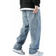 thumbnail image 3 of Pantalones vaqueros holgados Y2K para hombre, estilo hip hop, de pierna recta, lavados, vintage, para adolescentes, para patineta, ropa de calle, 3 of 5