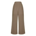 thumbnail image 5 of HAPIMO Womens Casual Lace Pants Lightweight Spring Fall Trousers Elastic High Waist Straight Pants Baggy Wide Leg Pants Fashion Eyelet Embroidered Pant Khaki S, 5 of 6