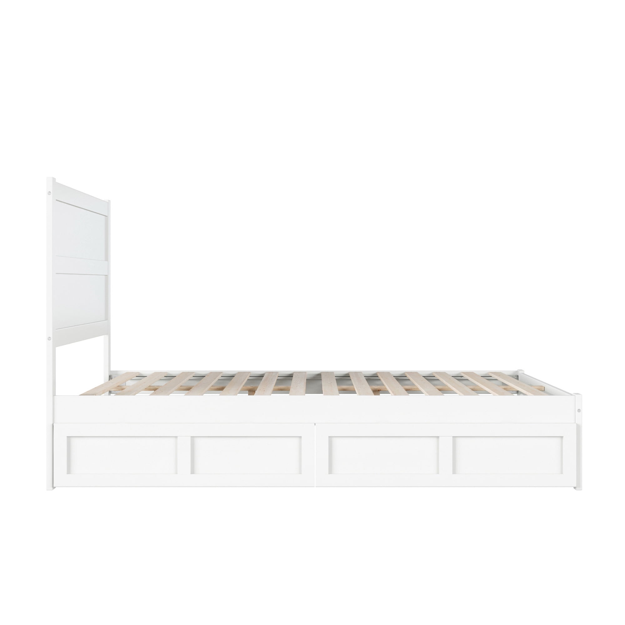 AFI NoHo 14" Queen Wood Platform Bed Frame with Set of 2 Storage Drawers, White