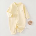 thumbnail image 2 of Gerichy Newborn Baby Girls Boys Cotton Romper Outfits Infant Long Sleeve One-Piece Toddler Button Jumpsuits 0-18 Months, 2 of 7