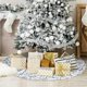thumbnail image 3 of Falda de árbol de Navidad copo de nieve-120cm grandes faldas de árbol de navidad con media de feliz navidad para feliz año nuevo fiesta adornos de vacaciones Afortunado Sencillez, 3 of 5