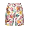 thumbnail image 7 of Disketp Men's Swim Trunks Hawaiian Breathable Surf Beach Swimsuits Mesh Lining Beach Shorts with Pockets-Butterflies and Roses, 7 of 7