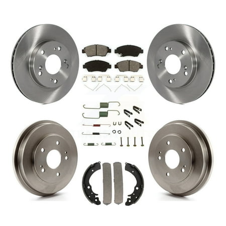 Transit Auto Front Rear Disc Brake Rotors Semi-Metallic Pads and Drum Kit (7Pc) for Car 2006-2008 Honda Civic Hybrid K8S-102141