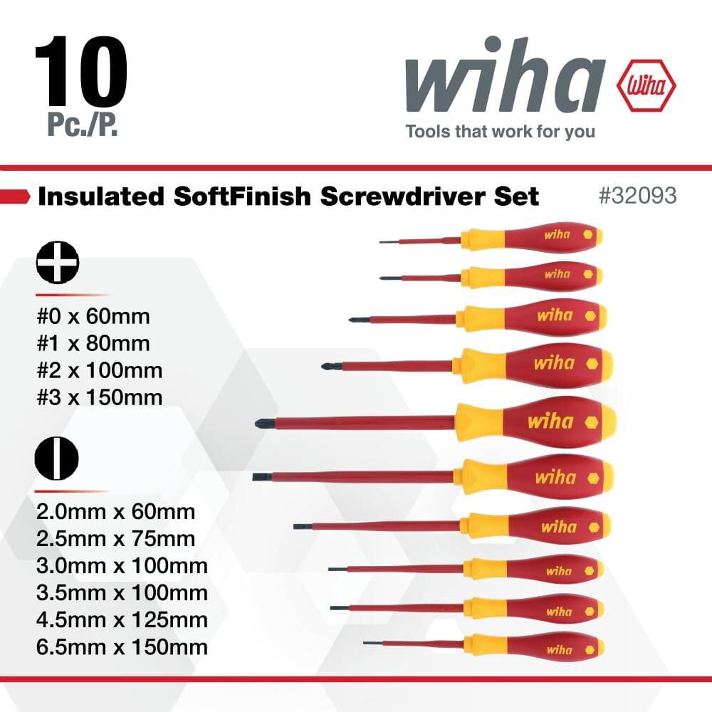 (10-Piece) Insulated SoftFinish Screwdriver Set