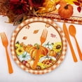 thumbnail image 4 of HCBY 24Pcs Thanksgiving Paper Plates and Napkins, Fall Disposable Party Dinnerware with Harvest Pumpkin Sunflower for Autumn Holiday Party Decorations 7", 4 of 6