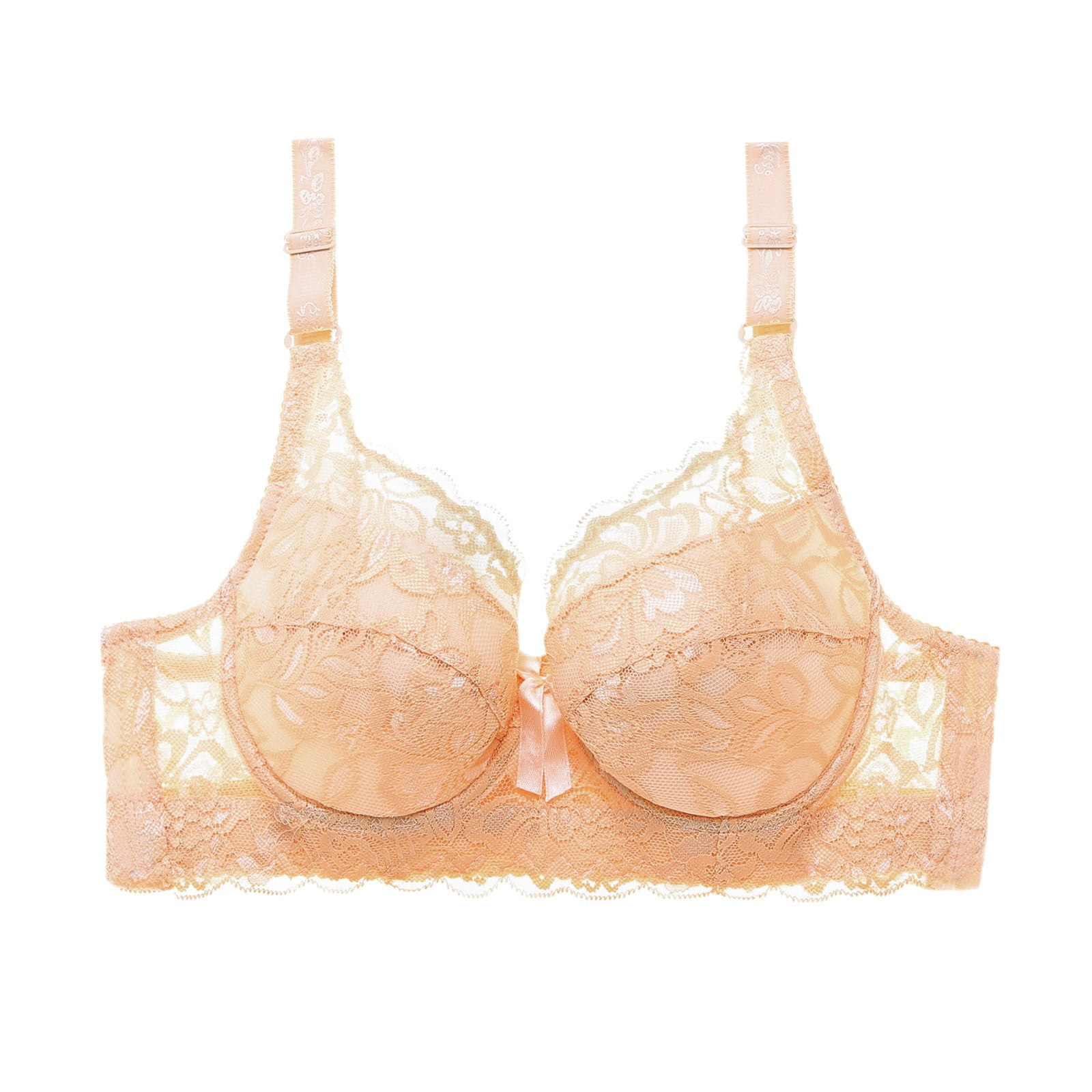 Double Support Wireless Bra Lace Bra with Straps Full Coverage