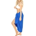 thumbnail image 2 of LA LEELA Womens Beach Pareo Sarong Wrap Skirt Swimsuit Cover up Bikini Bathing suit Wraps for Women One Size Solid, Bright Blue, 2 of 5