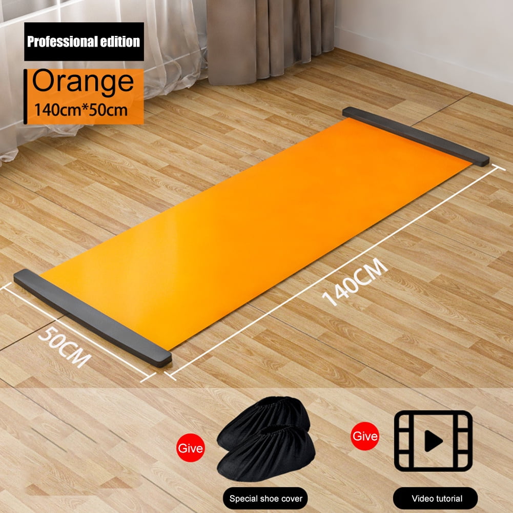 Peggybuy Yoga Sliding Mat Sports Fitness Glide Plate Skating Training Mat Orange 140cm Walmart