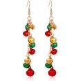 thumbnail image 5 of Christmas Jingle Bell Dangle Earrings for Women Cute Tinkle Bell Cute Ornament Long Chain Dangle Earrings Xmas Bow Tree Snowflake Stars Earrings Christmas Festival Party Jewelry Gift, 5 of 9