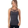 thumbnail image 2 of PacificPlex Womens Seamless Criss-Cross Cami Tank Top, 2X/3X, Charcoal, 2 of 7