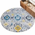 thumbnail image 2 of Round Area Rugs 3.3Ft, Vintage Ethnic Non-Slip Washable Circle Rugs Carpet, Morocco Boho Farmhouse Abstract Texture Indoor Outdoor Rug Floor Mats Throw Runner for Bedroom Living Room Bathroom, 2 of 8