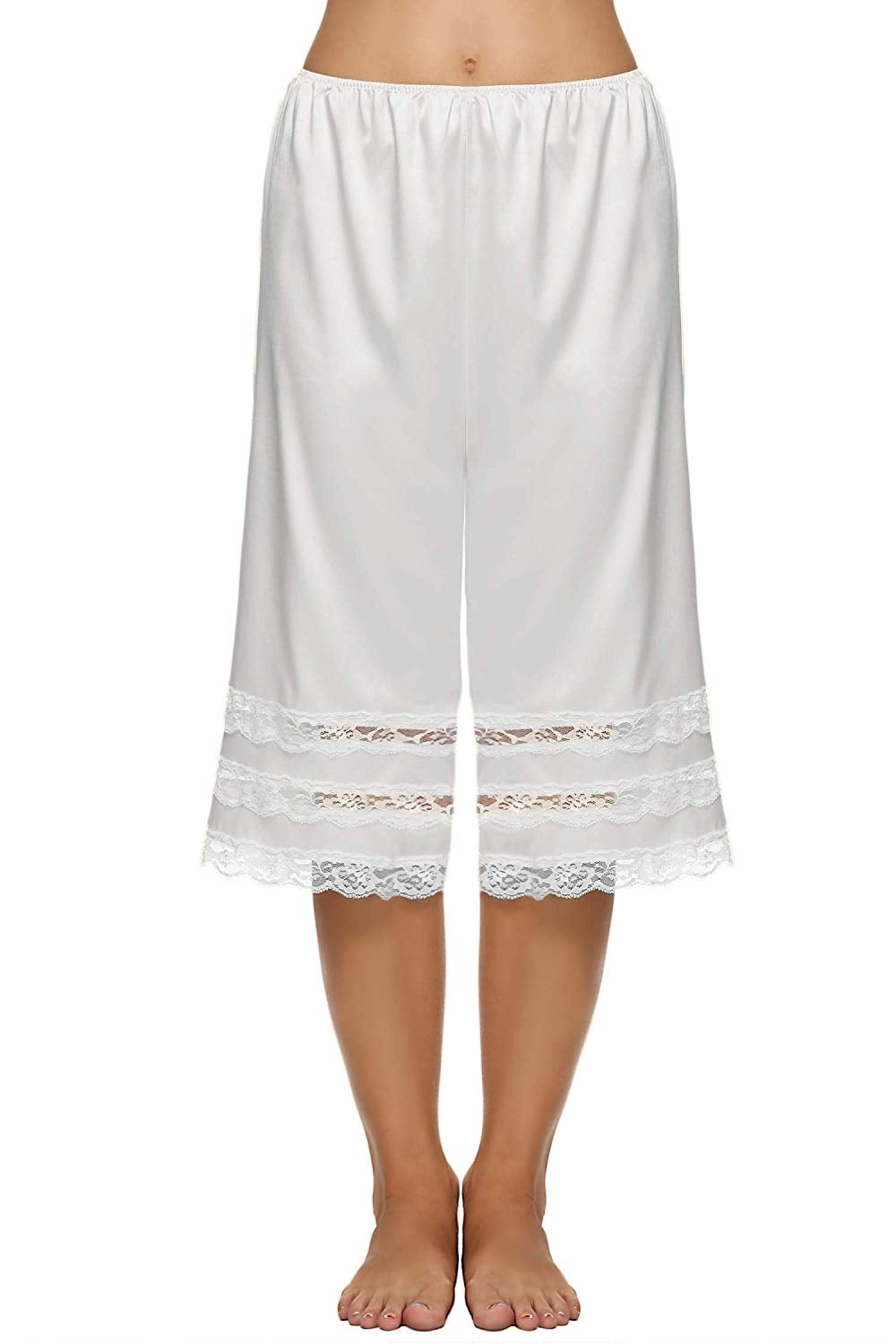 Aunavey Pettipant Half Slip for Women Bloomers 12-18 Inseam Wide Leg Lace Pajama Pants - Walmart.com