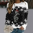 thumbnail image 2 of DHFJKG Women's Santa Pullover Musical Note Printed Long Sleeve Crew Neck Casual Sweatshirt Funny Tops, 2 of 4