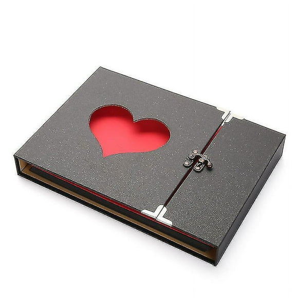 Baby Album Retro Self-Adhesive Album Gift (Red Ring Love) 10 Inch