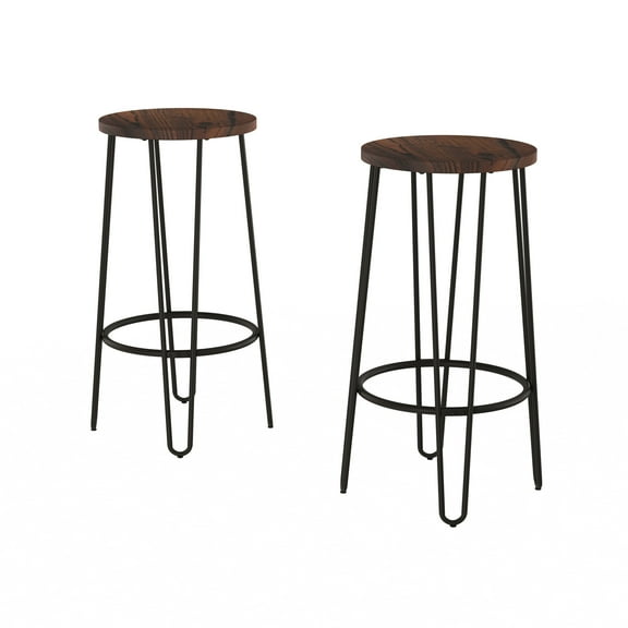 Somerset Home Hairpin Bar Height Stools, Set of 2 – (Brown)