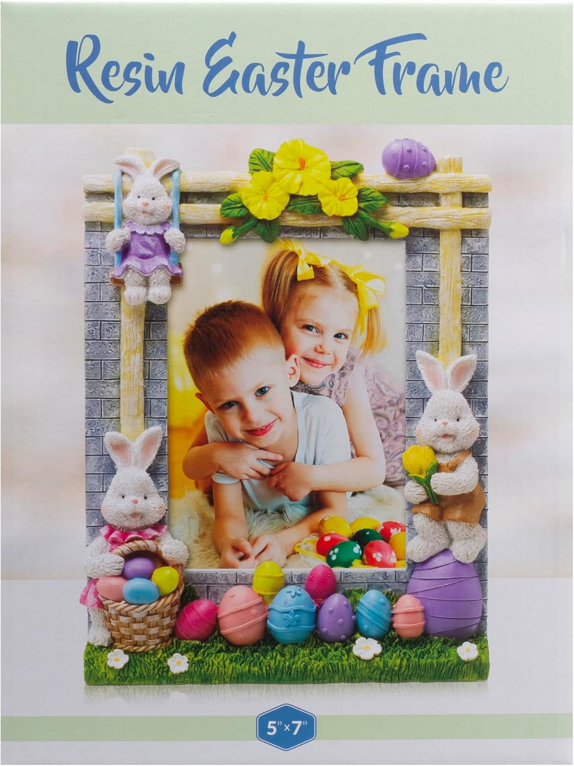 Fine Photo Gifts Easter Eggs & Bunnies 5x7 Resin Picture Frame