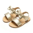 thumbnail image 3 of Toddler Girl Gold Sandals Size 7 Easter Flower Girl Dress Shoes Open Toe Little Kid Summer Flats, 3 of 6