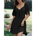 thumbnail image 3 of Robes pour Femmes Printemps Été Décolleté en V Profond Élégante Robe Courte à Nœud Noir G, 3 of 8