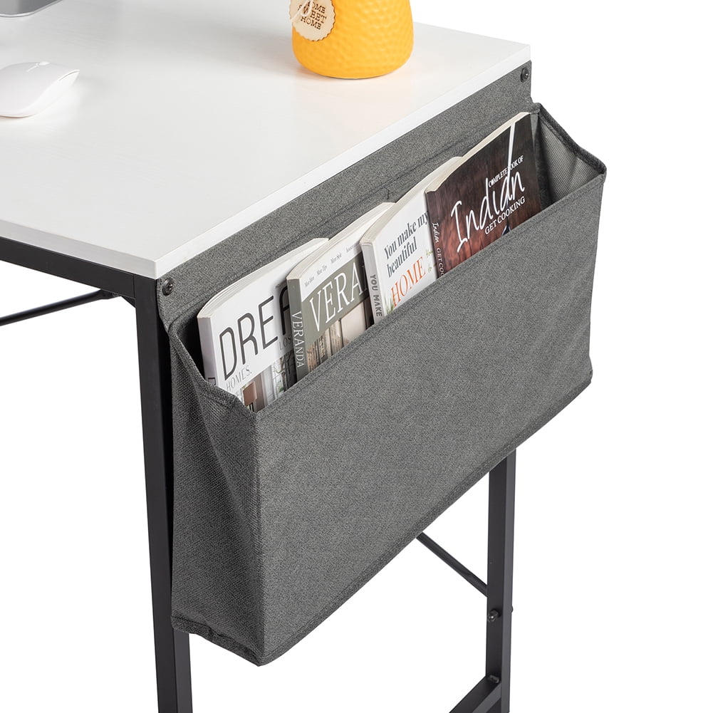 Kadyn Computer Desk, Side Storage Desk with Non-woven Bag and USB Power Port, Durable Study Table for Home, White Kadyn Computer Desk, Side Storage Desk with Non-woven Bag and USB Power Port, Durable Study Table for Home, White