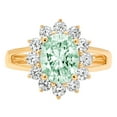 thumbnail image 7 of Halo Engagement Ring for Women - 2.72ct Simulated Green Diamond in 14K Yellow Gold Promise Ring, 7 of 7