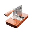 thumbnail image 5 of Luxury Pear Flower Wood Metal Cigar Cutter Stainless Steel Blades Classic Table Guillotine Cigar Scissors Accessories Men Gifts (GRAY), 5 of 5
