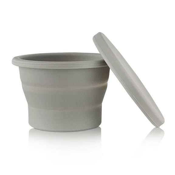 Public Restroom Menstrual Cup Sterilizer Cleaner, Microwave-safe, Collapsible for Travel, Camping - VOXAPOD Foldable Silicone Container to Wash, Boil, Sanitize Period Cups, Discs, Cleaning Case Holder