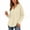 Beige, variant on Ozmmyan Womens V Neck Lightweight Hooded Sweatshirt for Womens Long Sleeve Drawstring Pullover Tunic Top with Curved Hem Fall Winter Casual Hoodie