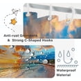 thumbnail image 4 of Beach Shower Curtain, Hawaii Summer Vacation Shower Curtain for Bathroom Nature Scenery Sunset Waterproof Fabric Shower Curtain Set with Hooks, 72x84 Inch, 4 of 6