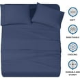 thumbnail image 3 of Shunjie.Home Twin Bed Sheets Set 3 Pieces, 600 Thread Count 100% Egyptian Cotton Bed Sheets, Breathable, Soft & Silky Sateen Weave Fits Mattress from 8" Up to 16" Deep Pocket(Navy Blue, Twin), 3 of 7