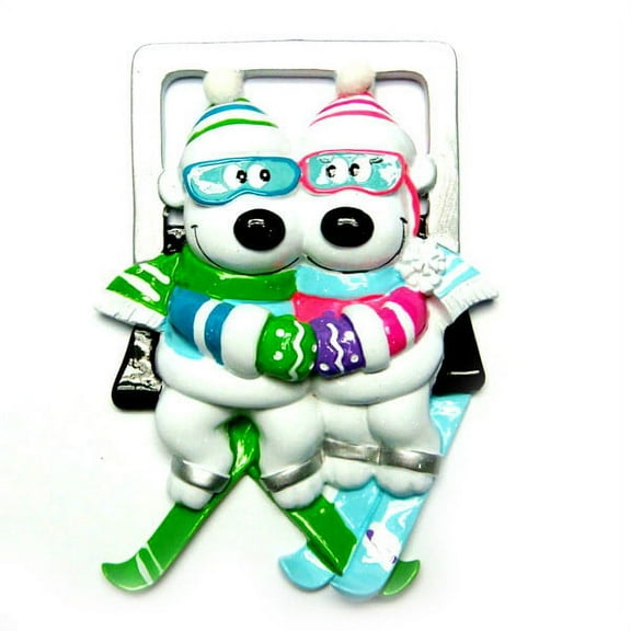 Couples Ski Couple Personalized Christmas Ornament DO-IT-YOURSELF