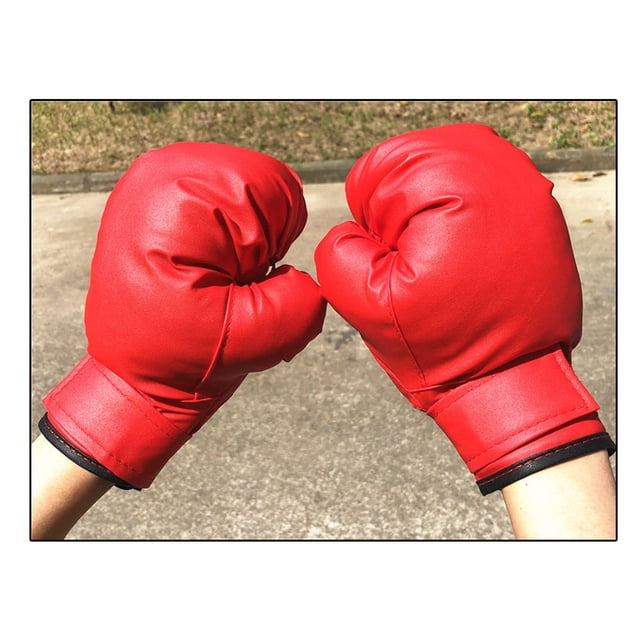 LOLIPPYY Boxing Gloves For Training Protective Mitts For Sparring Kickboxing Martial Arts Breathable Fit For Boys Red