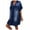 Blue, variant on AOOCHASLIY Summer Clothes Womens Dresses Women's Plus Size Asymetric Denim Dresses Batwing Short Sleeve Knee Length Dress