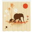 thumbnail image 2 of Ambesonne Animal Shower Curtain, Savannah Tropical Lands Art, 69"Wx84"L, Orange Brown and Cream, 2 of 4