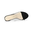 thumbnail image 4 of BLISSFUL STEP Women's Ring Block Heel Clear Slides Sandals Black 6.5, 4 of 7