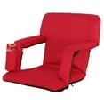 thumbnail image 3 of WDZS Stadium Seats with Back Support for Bleachers – Wide Bleacher Chairs with Thick Padded Cushion, Armrests, Side Pockets, & Shoulder Straps – Portable Seat Chair for Sports Events,Red, 3 of 15
