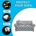thumbnail image 3 of Eco-Ancheng 3 Piece Stretch Sofa Covers for 2 Cushion Couch Printed Sofa Slipcover with 2 Individual Cushion Covers Furniture Protector for Living Room Chairs with Elastic Bottom, Loveseat，10, 3 of 6
