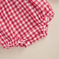 thumbnail image 6 of Baby Girl Christmas Outfit Plaid Gingerbread Smocked Bubble Romper Santa Puff Long Sleeve Bodysuit Fall Winter Xmas Clothes, 6 of 8