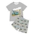 thumbnail image 2 of Krdevn Toddler Boys Retro Steam Train Graphic Short Sleeve Tee Allover Print Shorts Casual Sports Outfit Set,6-7 Years, 2 of 5