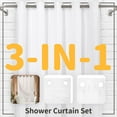 "White Barossa Design Thick Hotel Grade Shower Curtain with Snapin