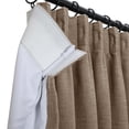 thumbnail image 4 of TWOPAGES 52 W X 72 L Inch Drape Pinch Pleat Header Curtain Room Darkening Linen Window Treatment Drapery for Living Room, 1 Panel, Rust Brown, 4 of 6