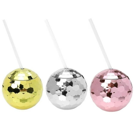 

Disco Ball Cup|Disco Party Decorations with Lid and Straw|Drink Tumbler Disco Flash Ball Cocktail Cup 580ml Large Capacity Glittering Cup for Graduation Anniversary New Year Eve Party