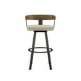 thumbnail image 2 of Amisco Lars 30 in. Swivel Bar Stool - Cream Bouclé Polyester / Light Brown Wood / Dark Brown Metal, 2 of 10
