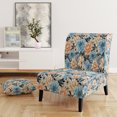 thumbnail image 2 of Designart "Gingham Elegance In Blue And Beige" Beige Floral Upholstered Accent Chair - Cottage Arm Chair For Living Room, 2 of 5