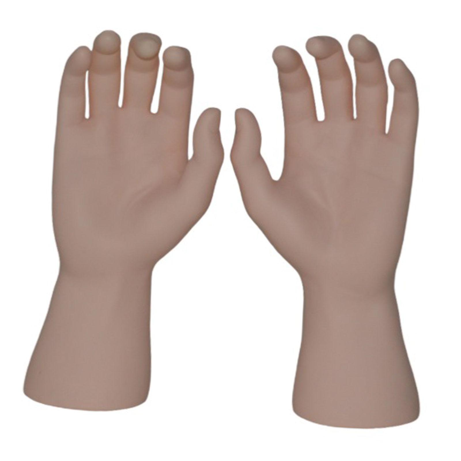 Dualoai Male Hand Models Decorative Easy to Clean Maintain PVC Human Hand Mannequins Skin Color