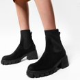 thumbnail image 2 of NECHOLOGY Botas Mujer Adulto Femenino Zapatos Botines para mujer Zapatos de tacón con punta redonda para mujer Zapatos de fiesta de con tacón grueso (Black, 8.5), 2 of 5