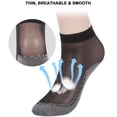 thumbnail image 6 of Gustave 10 Pairs Ankle High Mesh Sheer Socks for Women Anti-Slip Cotton Sole Silk Nylon Socks Soft Elastic Thin Transparent Socks for Summer "Black", 6 of 11
