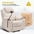 thumbnail image 5 of Dextrus Electric Power Lift Recliner, Massage Sofa with Lumbar Heating, Phone Holder, LED Lighting, Storage Pockets and USB Ports - White, 5 of 7
